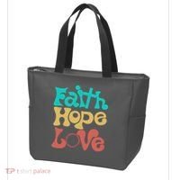 Jesus Faith Hope Love Retro Tote Bag thumb 3