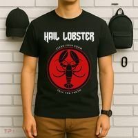Jp Fan Hail Lobster S Adults Black Cotton 100 T-Shirt thumb 6