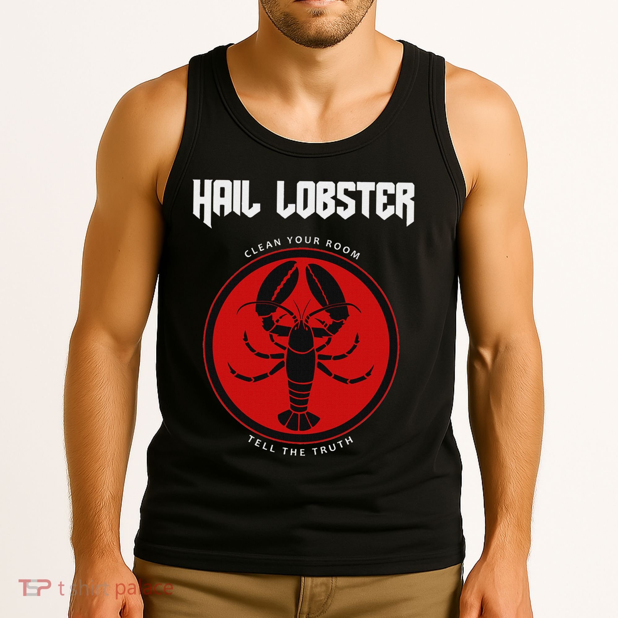 Jp Fan Hail Lobster S Adults Black Cotton 100 Tank Top