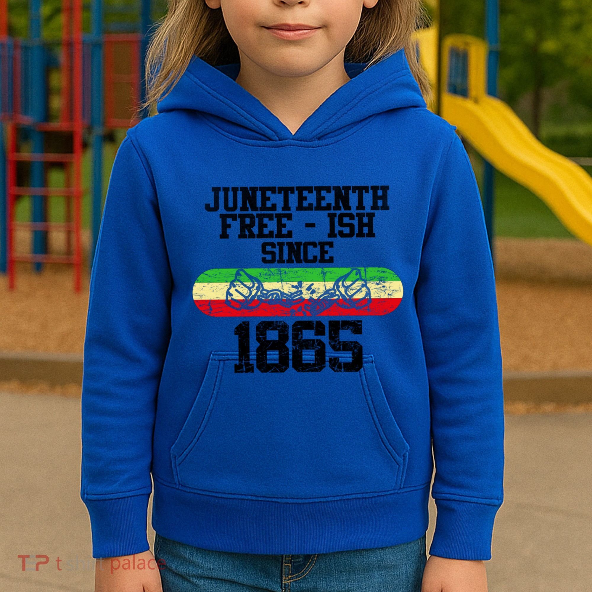Junenth Free Ish Since 1865 Gift Kids Hoodie