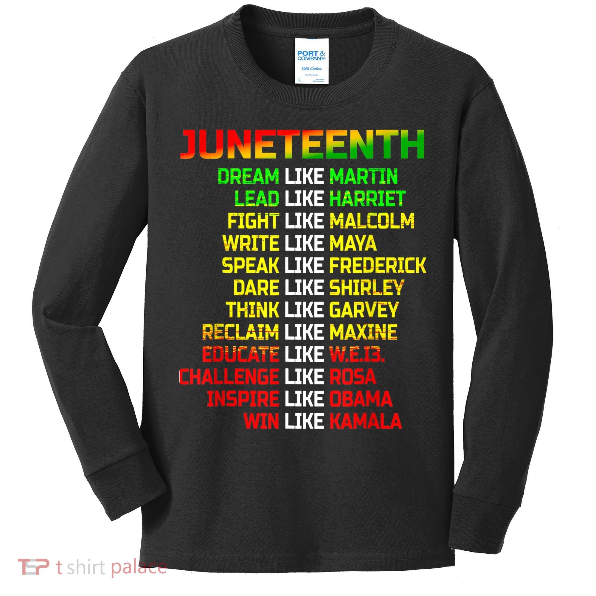 Juneteenth Free Ish Since 1865 Dream Like Martin Kids Long Sleeve Shirt