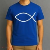 Jesus Fish Ichthy Ichthus Emblem Christian Faith Symbol T-Shirt thumb 3