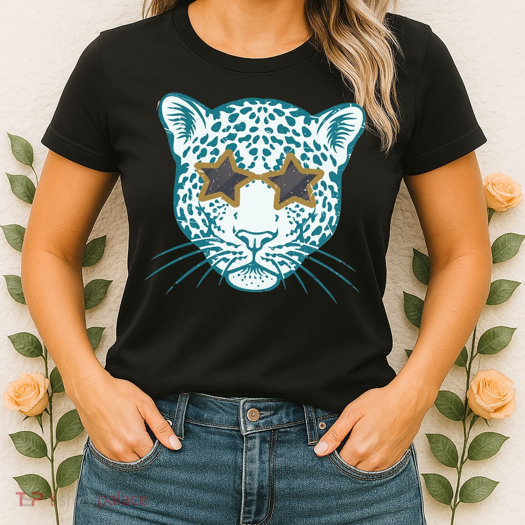 Football Jags Leopard Star Women's T-Shirt