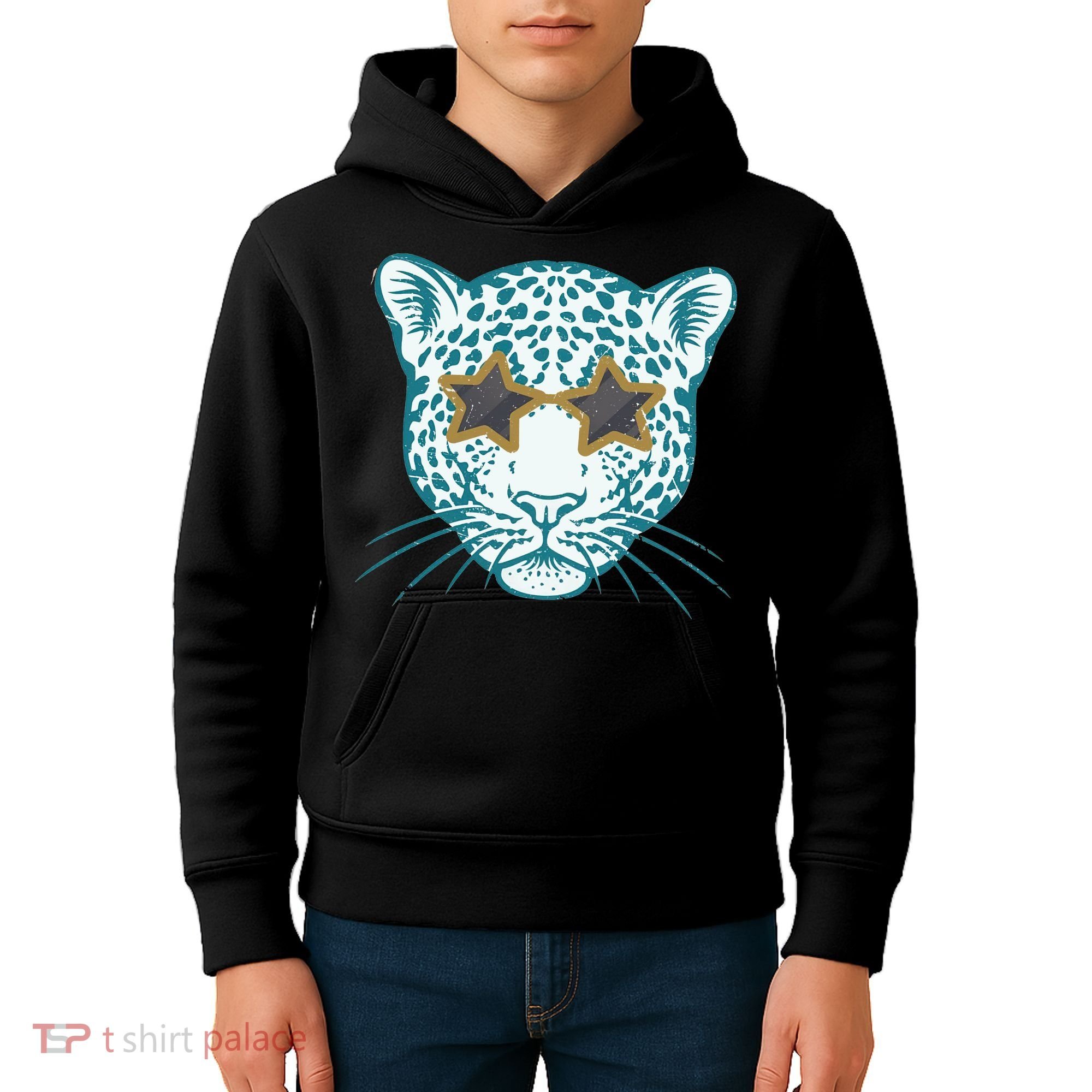 Football Jags Leopard Star Kids Hoodie