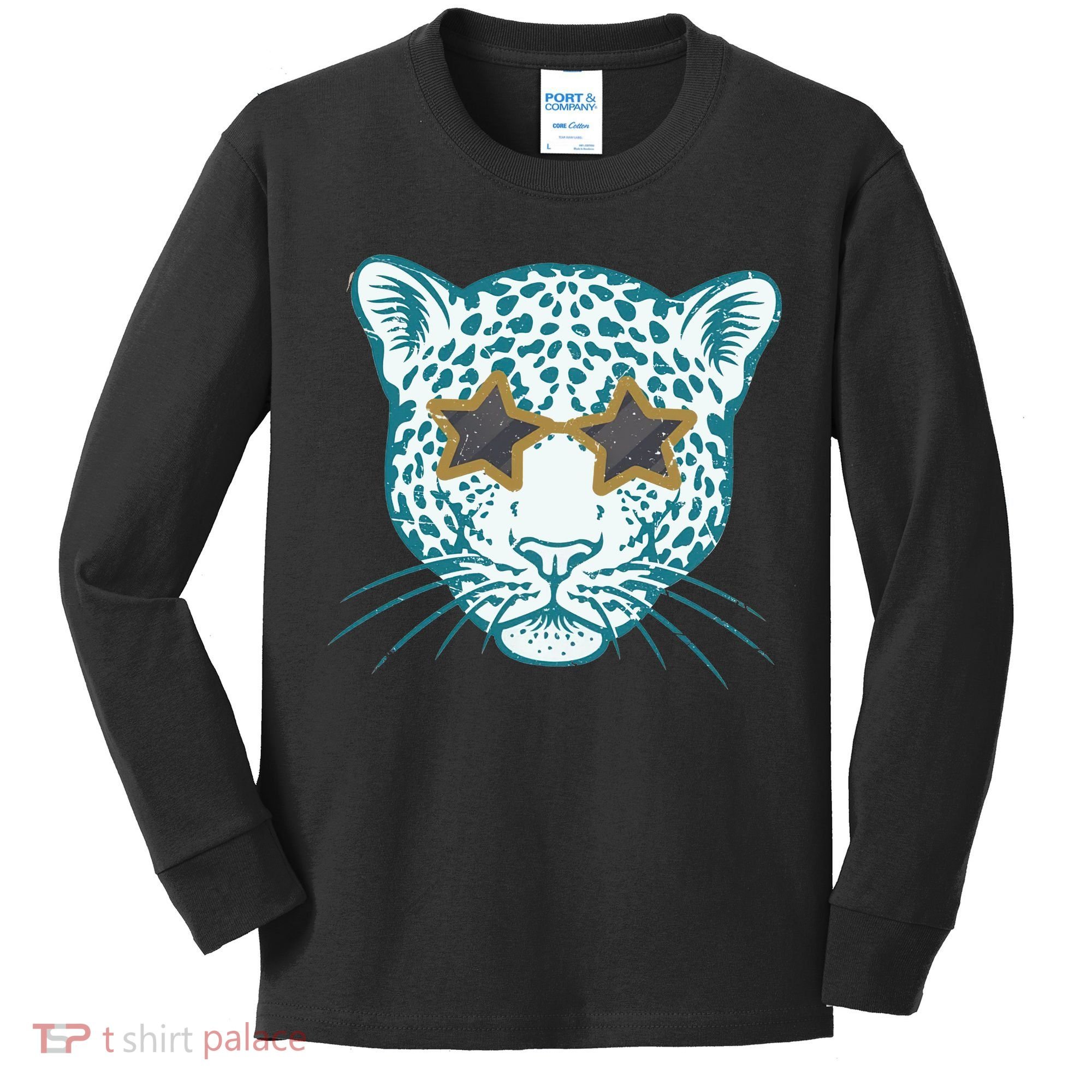 Football Jags Leopard Star Kids Long Sleeve Shirt