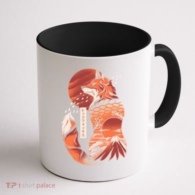 Japanese Fox Coffee Mug back