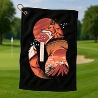 Japanese Fox Golf Towel thumb 1