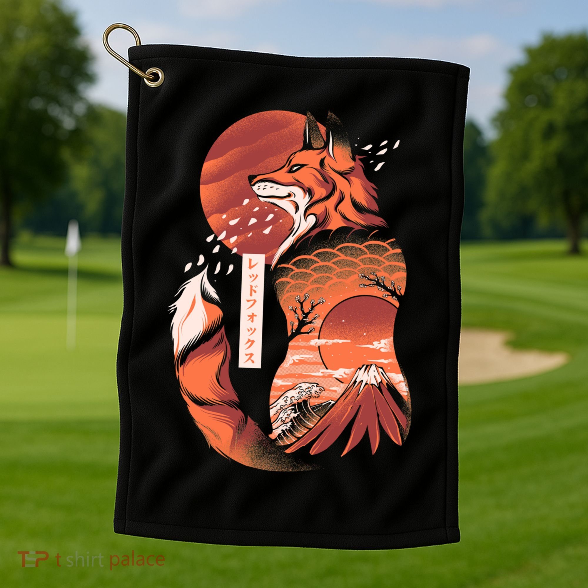 Japanese Fox Golf Towel