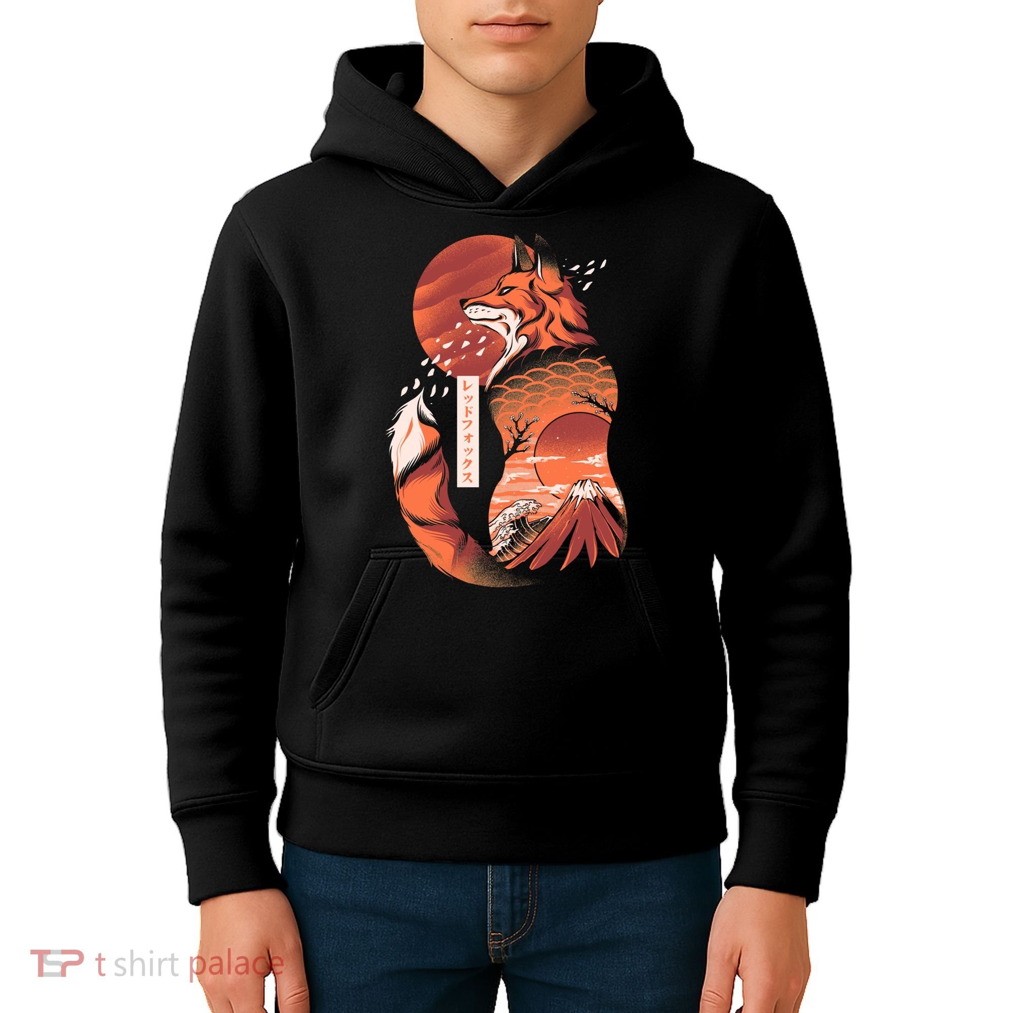 Japanese Fox Kids Hoodie