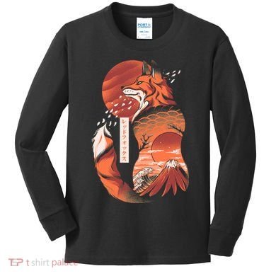 Japanese Fox Kids Long Sleeve Shirt