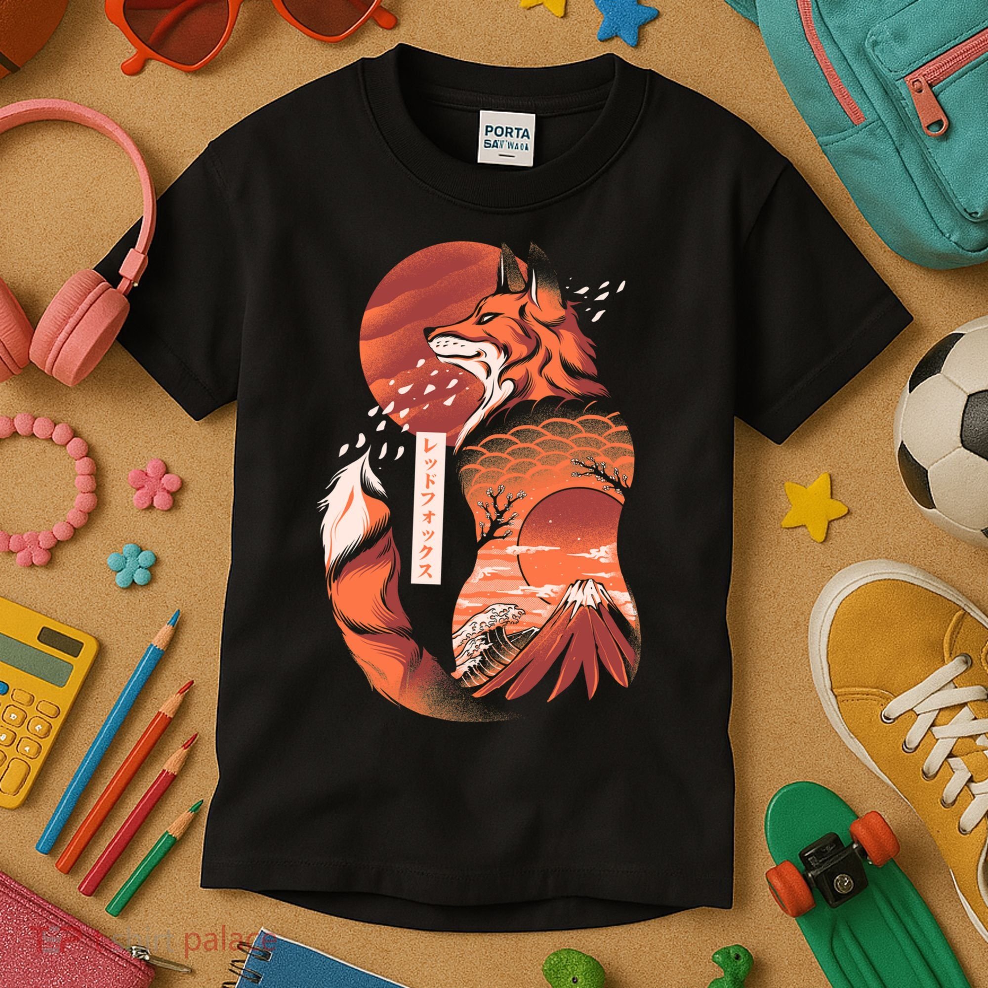 Japanese Fox Kids T-Shirt