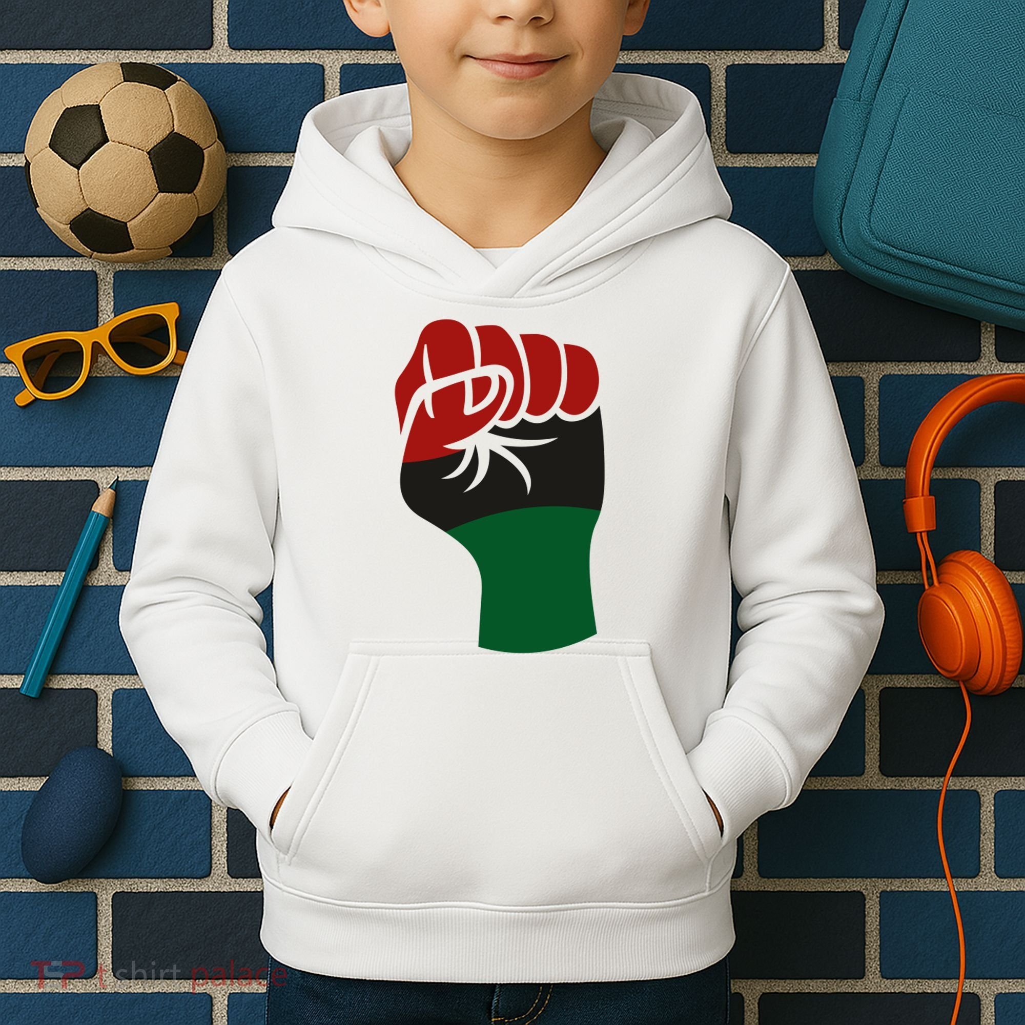 Juneteenth Fist Kids Hoodie