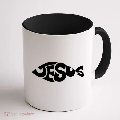 Jesus Fish Coffee Mug back