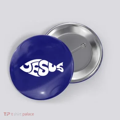 Jesus Fish Button