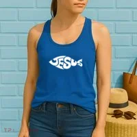 Jesus Fish Women's Tank Top thumb 2