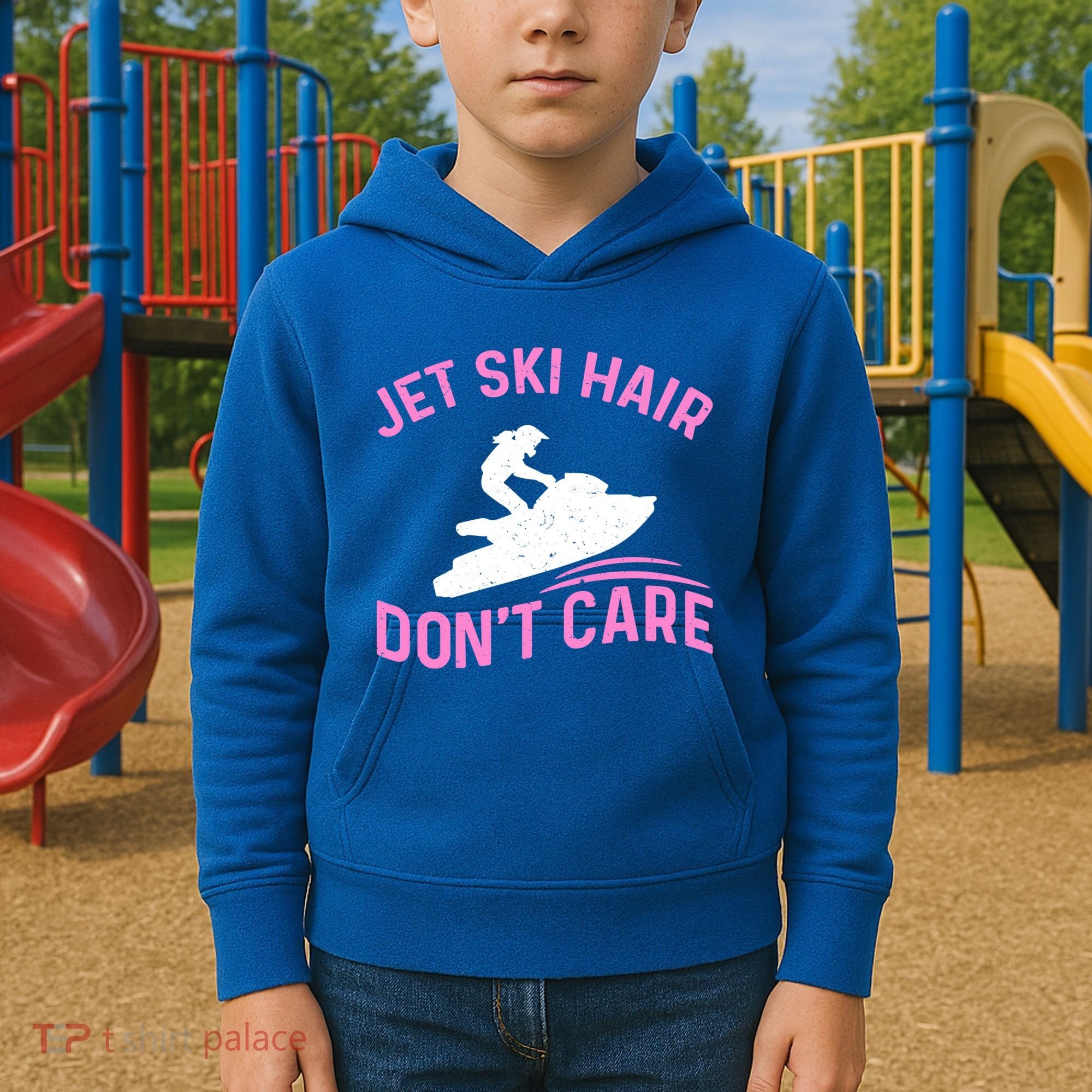 Jetski Funny Jet Skiing Jet Ski Hair DonT Care Cool Gift Kids Hoodie