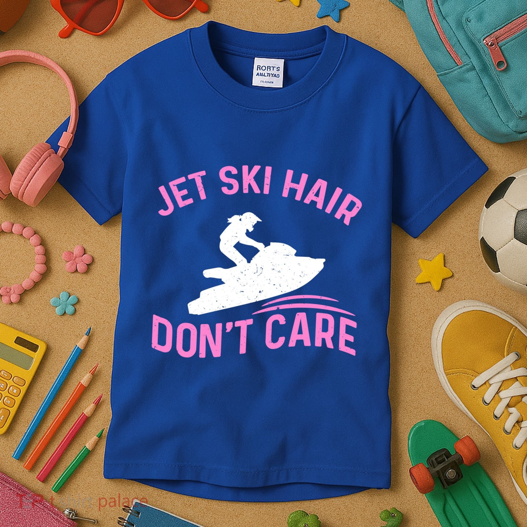 Jetski Funny Jet Skiing Jet Ski Hair DonT Care Cool Gift Kids T-Shirt