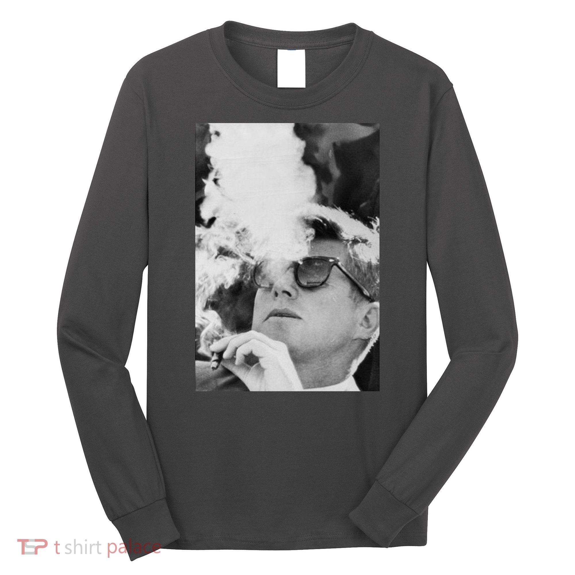 JFK Smoking with Shades John F. Kennedy President Long Sleeve Shirt