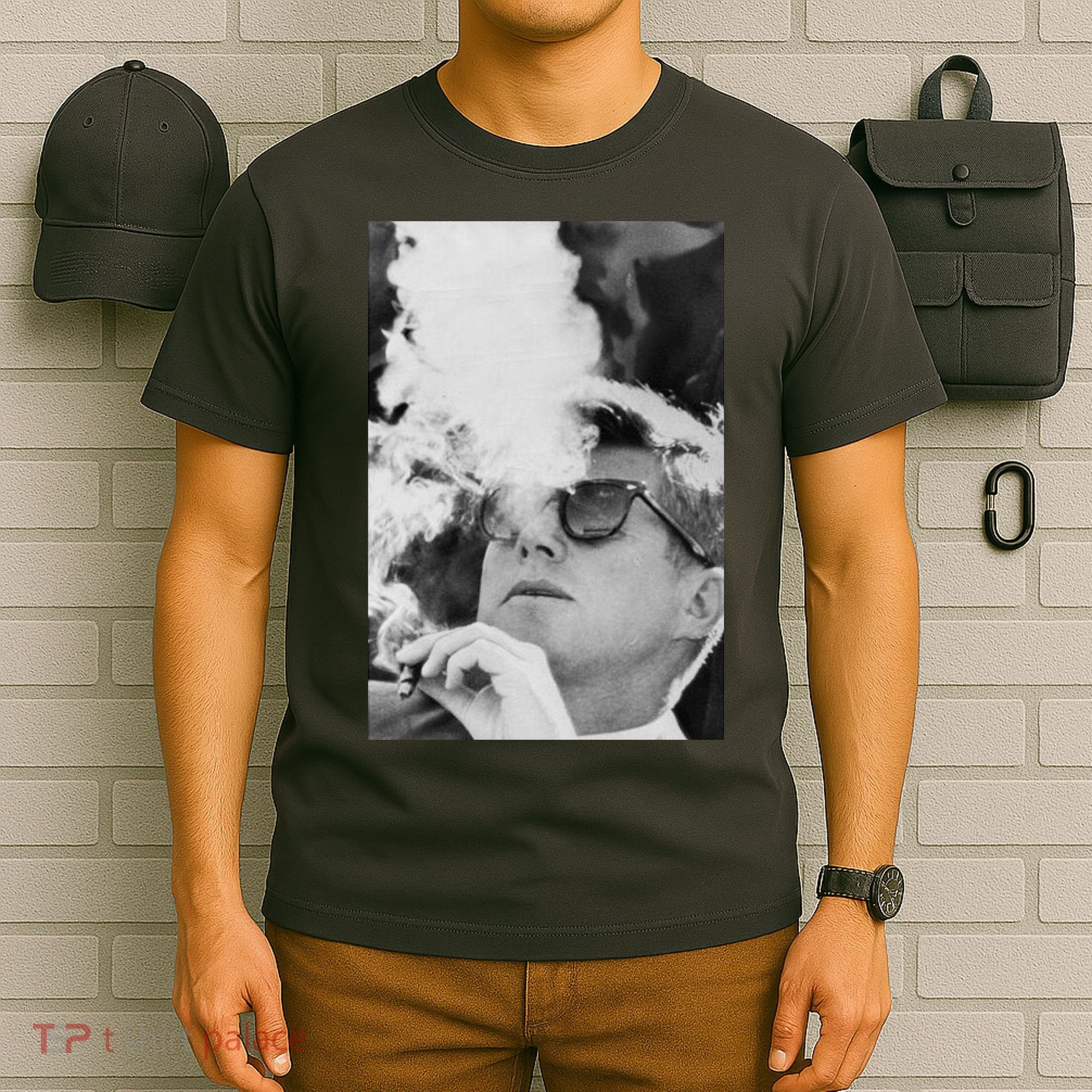 JFK Smoking with Shades John F. Kennedy President T-Shirt