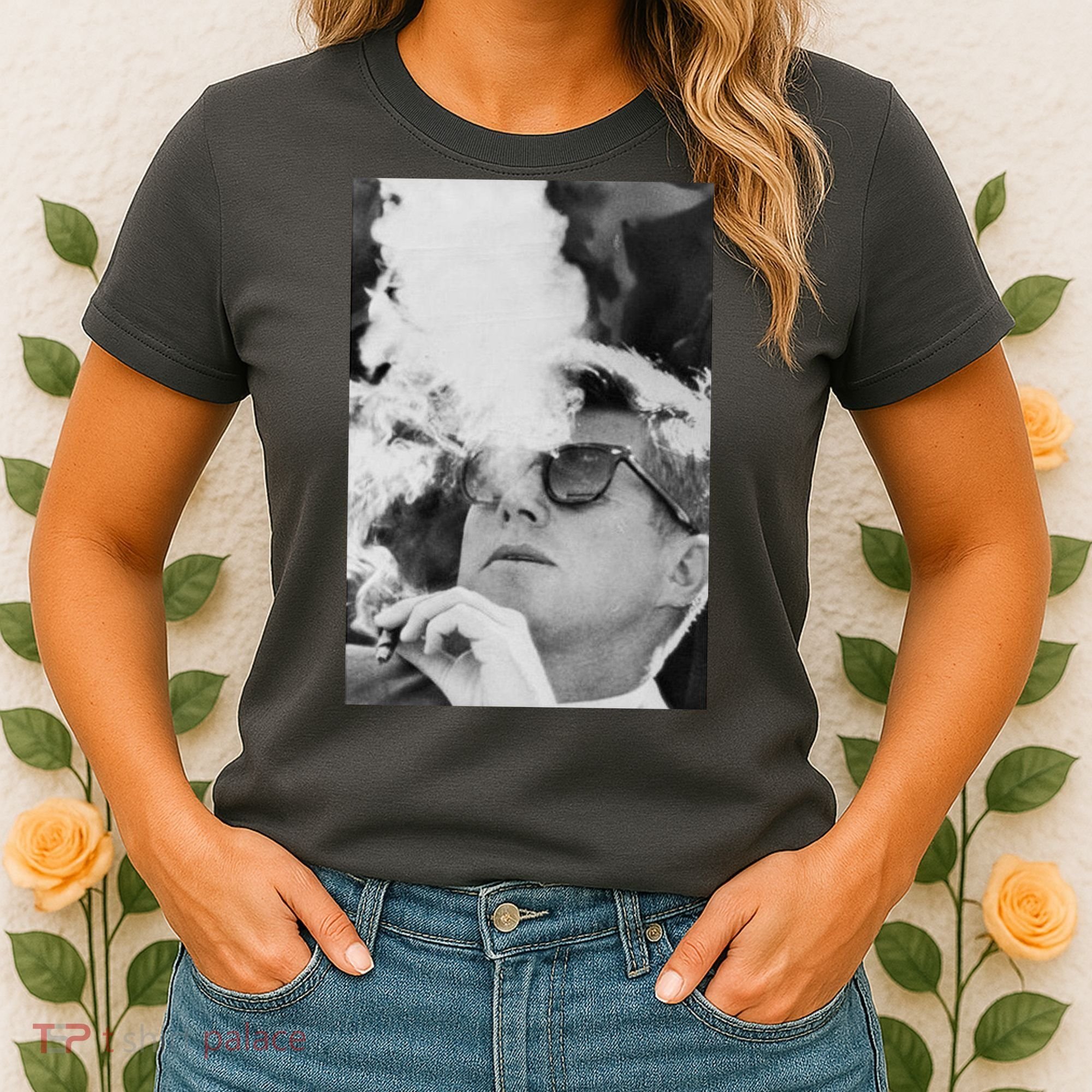JFK Smoking with Shades John F. Kennedy President Women's T-Shirt