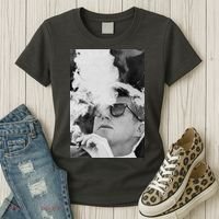 JFK Smoking with Shades John F. Kennedy President Women's T-Shirt thumb 3