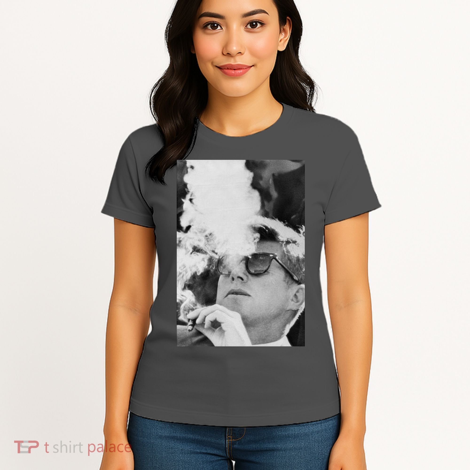 JFK Smoking with Shades John F. Kennedy President Women's T-Shirt
