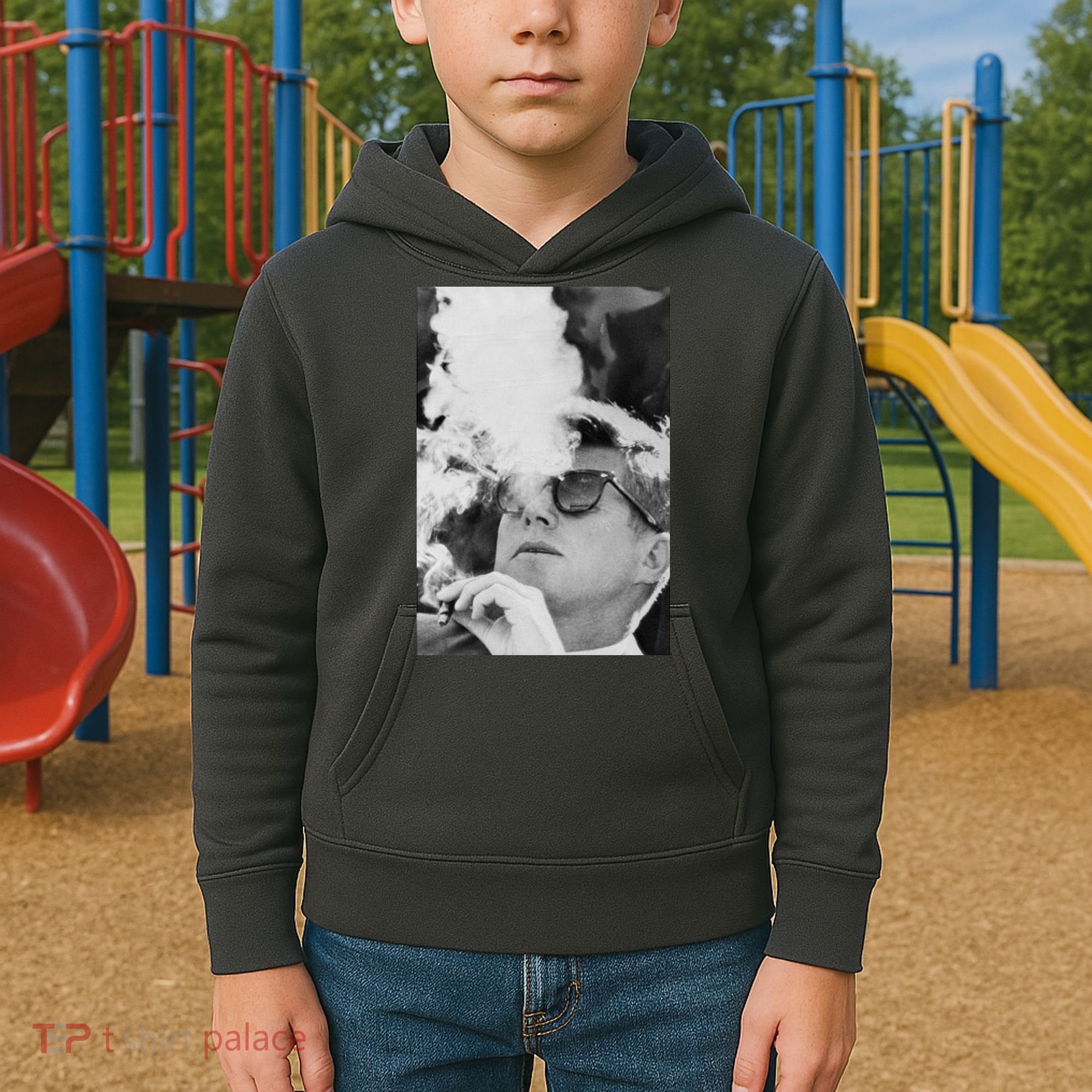 JFK Smoking with Shades John F. Kennedy President Kids Hoodie