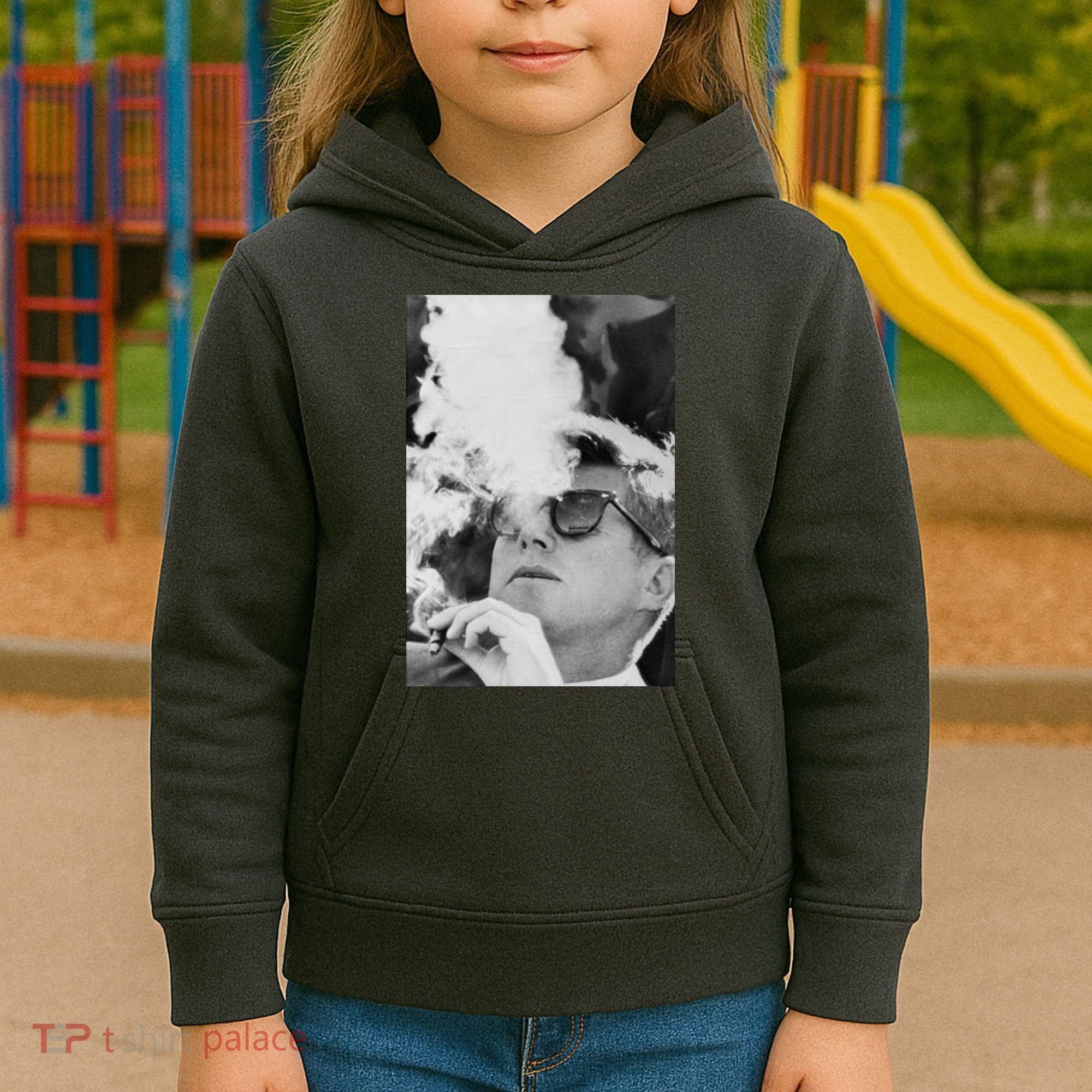 JFK Smoking with Shades John F. Kennedy President Kids Hoodie
