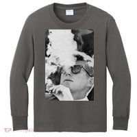 JFK Smoking with Shades John F. Kennedy President Kids Long Sleeve Shirt thumb 0