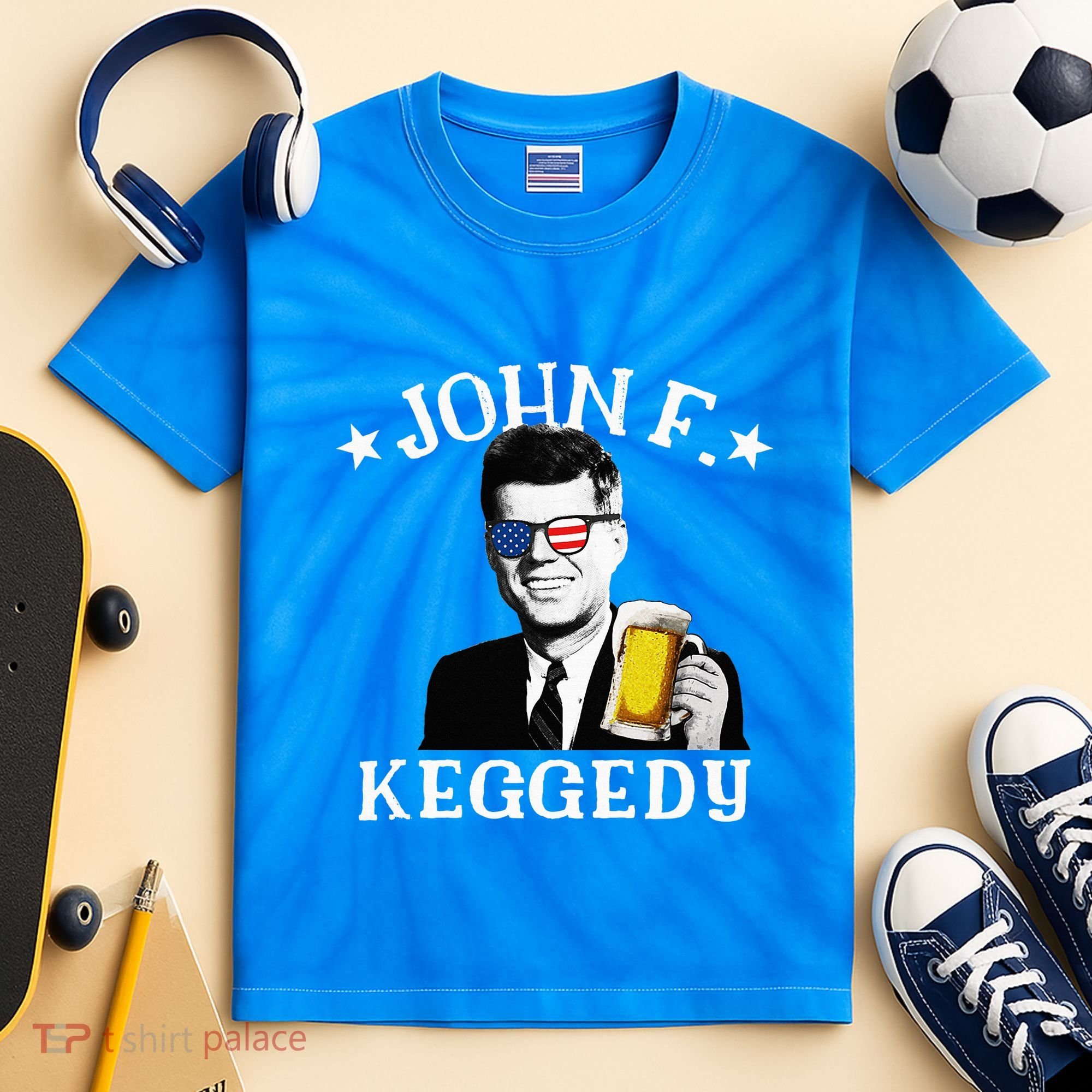 John F. Keggedy Drunk President Kennedy Jfk Kids Tie-Dye T-Shirt