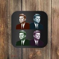 John Fitzgerald Kennedy 35th President Retro Block Portraits Coaster thumb 0