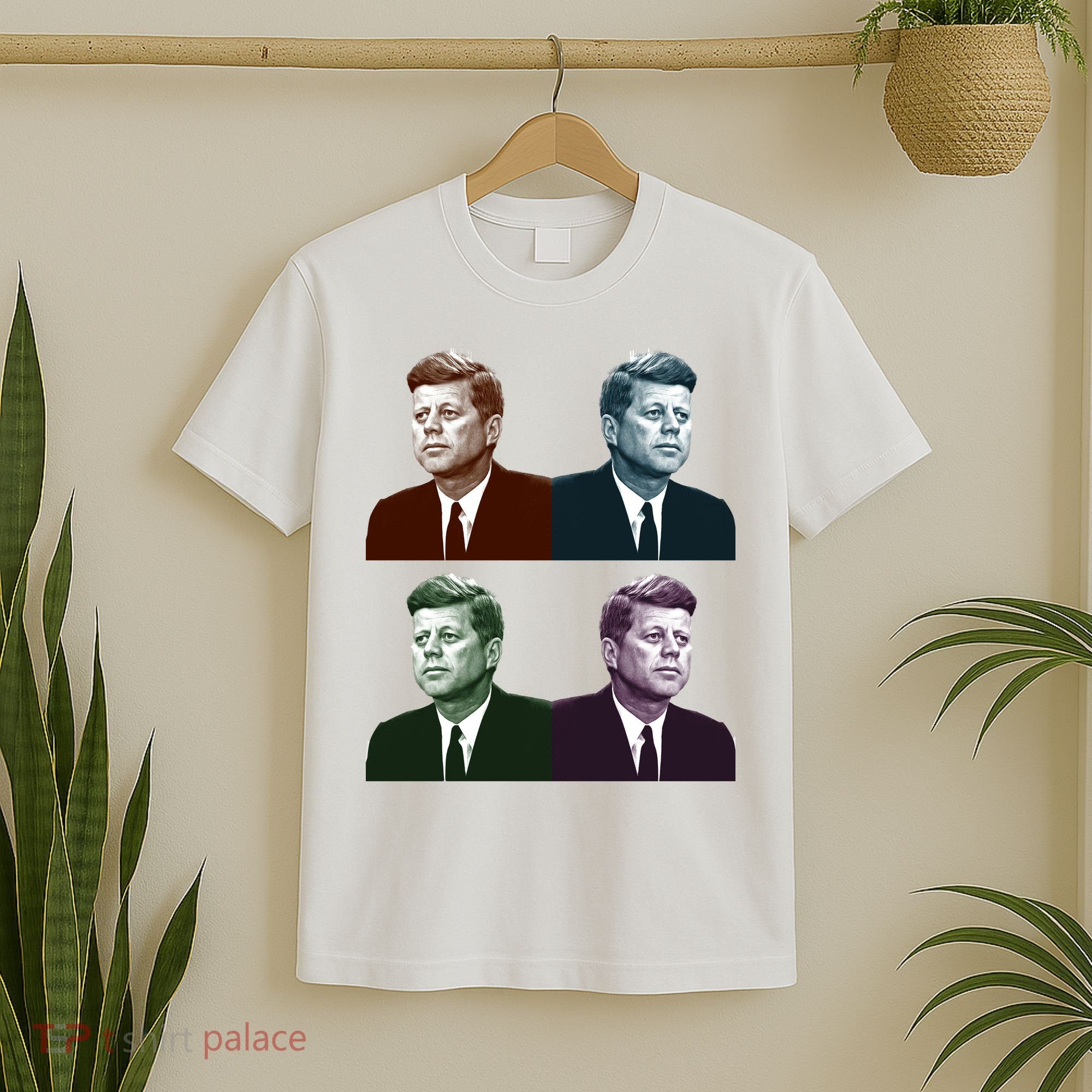John Fitzgerald Kennedy 35th President Retro Block Portraits T-Shirt