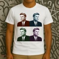 John Fitzgerald Kennedy 35th President Retro Block Portraits T-Shirt thumb 3