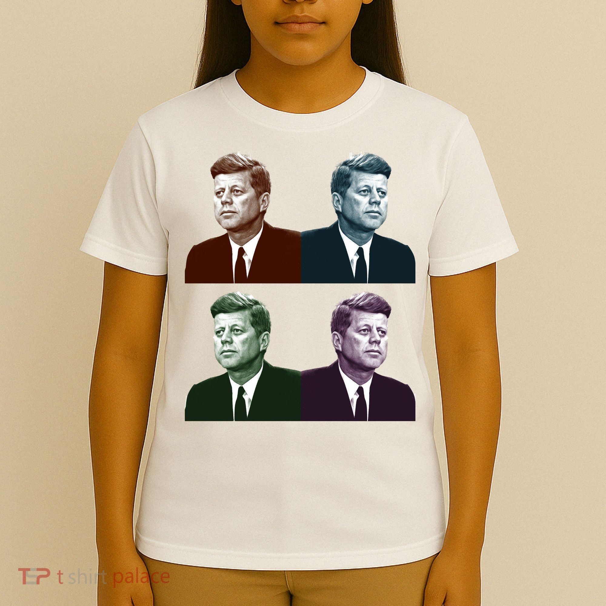 John Fitzgerald Kennedy 35th President Retro Block Portraits T-Shirt