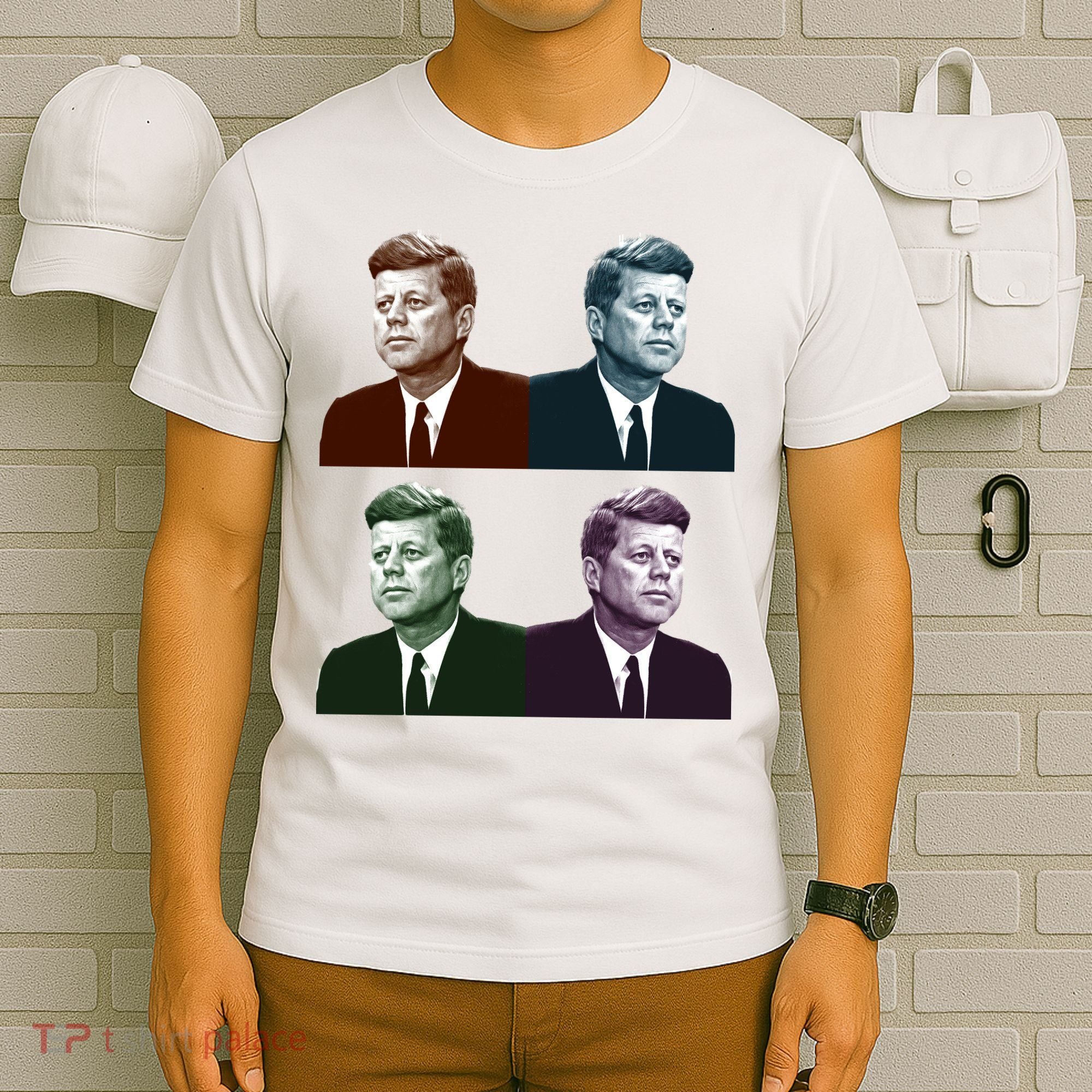 John Fitzgerald Kennedy 35th President Retro Block Portraits T-Shirt