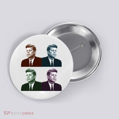 John Fitzgerald Kennedy 35th President Retro Block Portraits Button