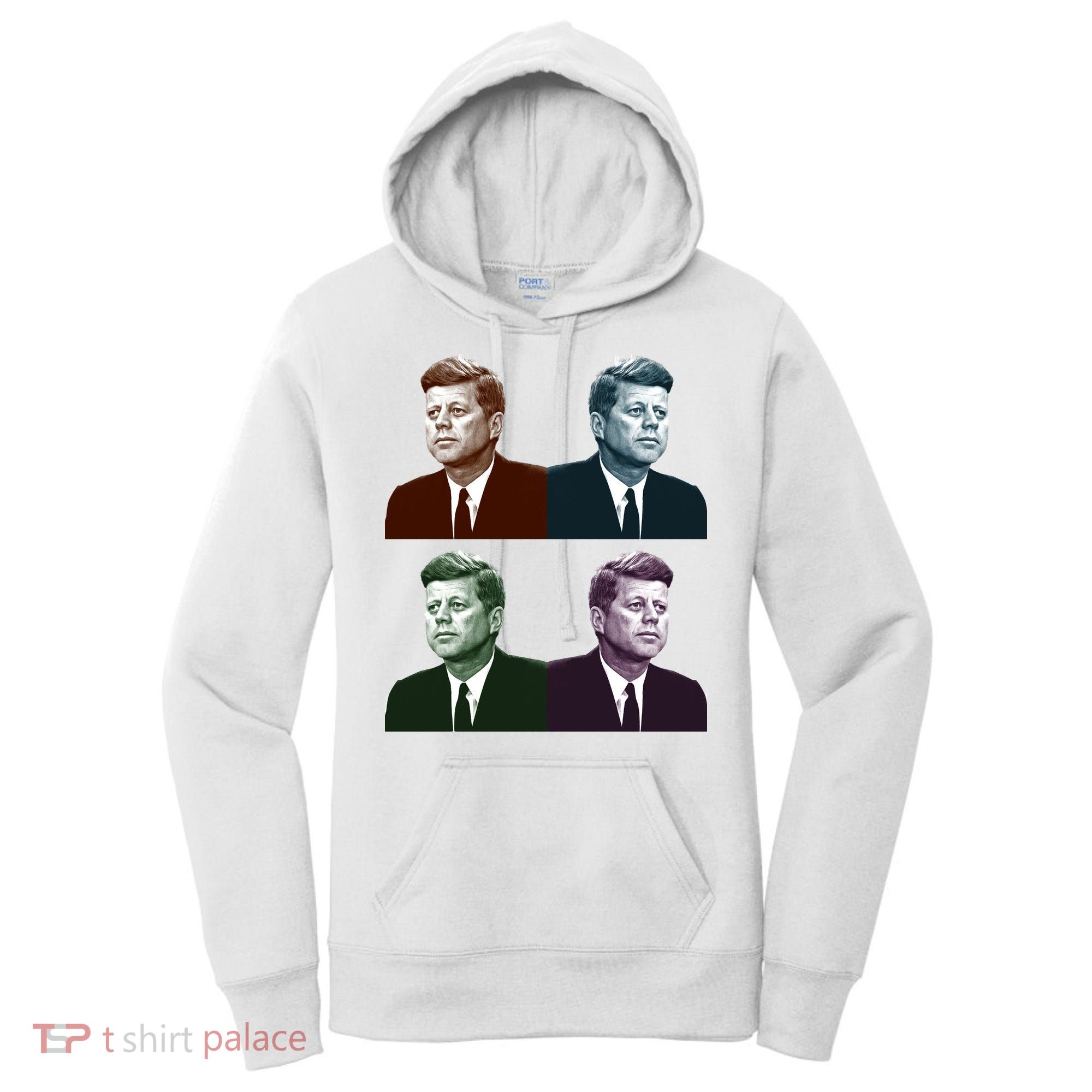 John Fitzgerald Kennedy 35th President Retro Block Portraits Women's Hoodie