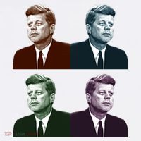 John Fitzgerald Kennedy 35th President Retro Block Portraits Women's Hoodie thumb 2