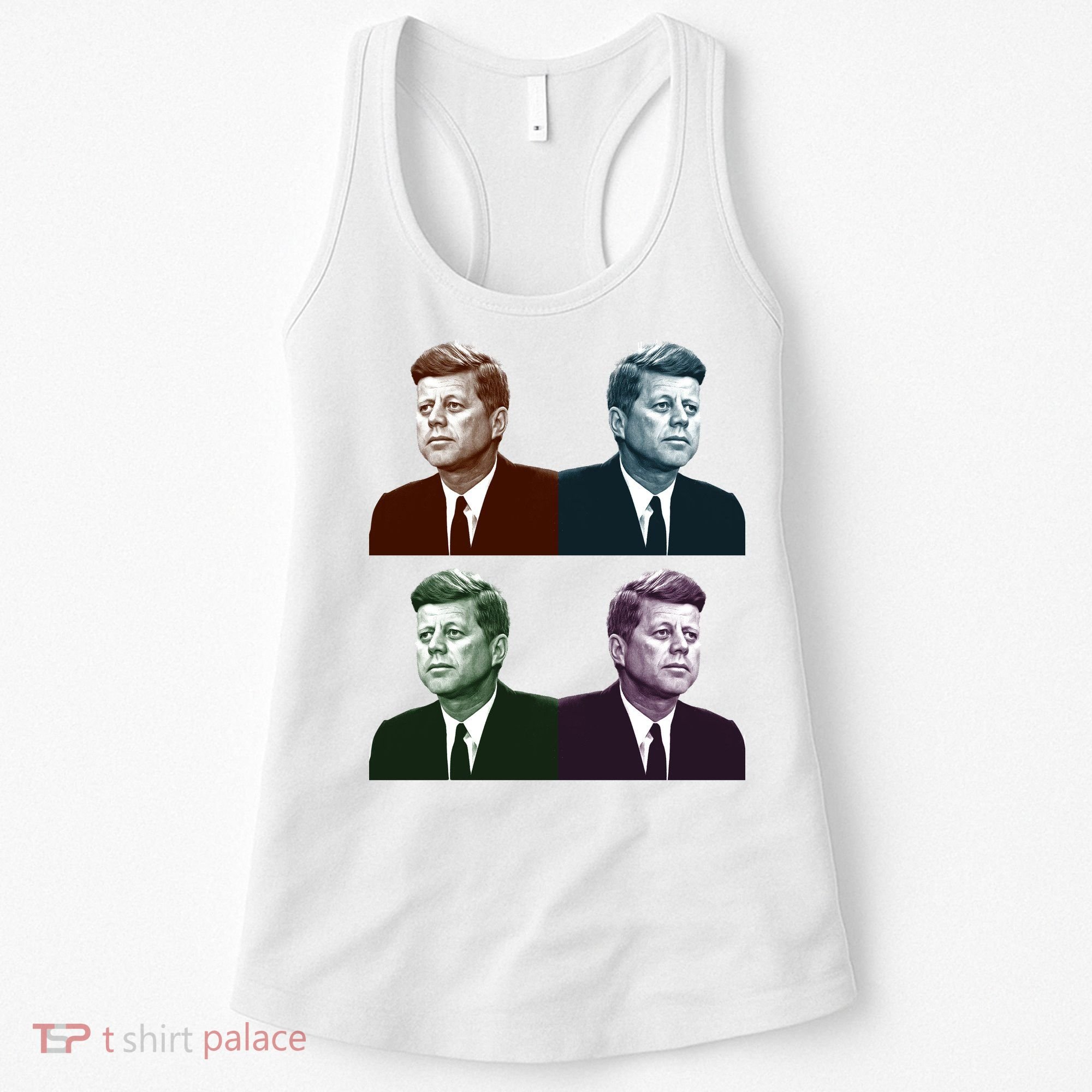John Fitzgerald Kennedy 35th President Retro Block Portraits Women's Tank Top