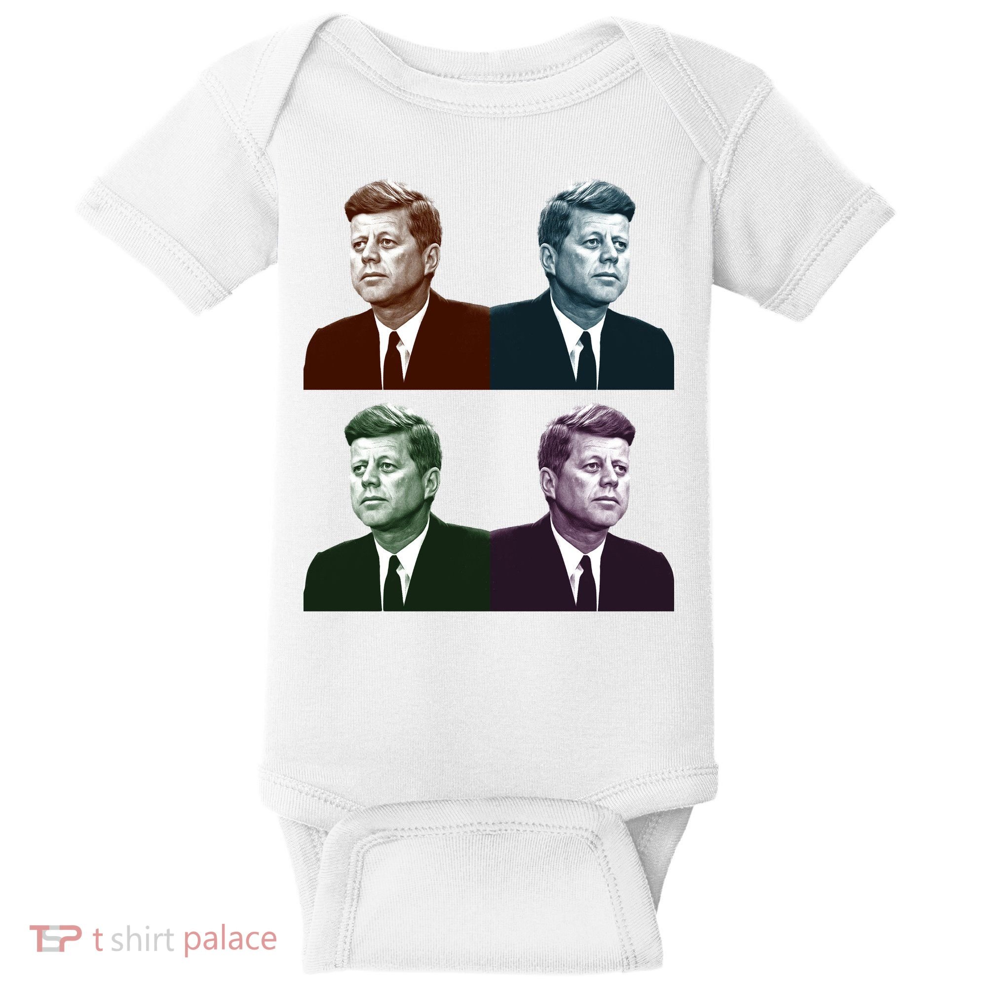John Fitzgerald Kennedy 35th President Retro Block Portraits Baby Bodysuit