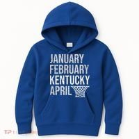 January February Kentucky April March Basketball Kids Hoodie thumb 0