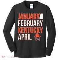 January February Kentucky April Basketball Kids Long Sleeve Shirt thumb 0