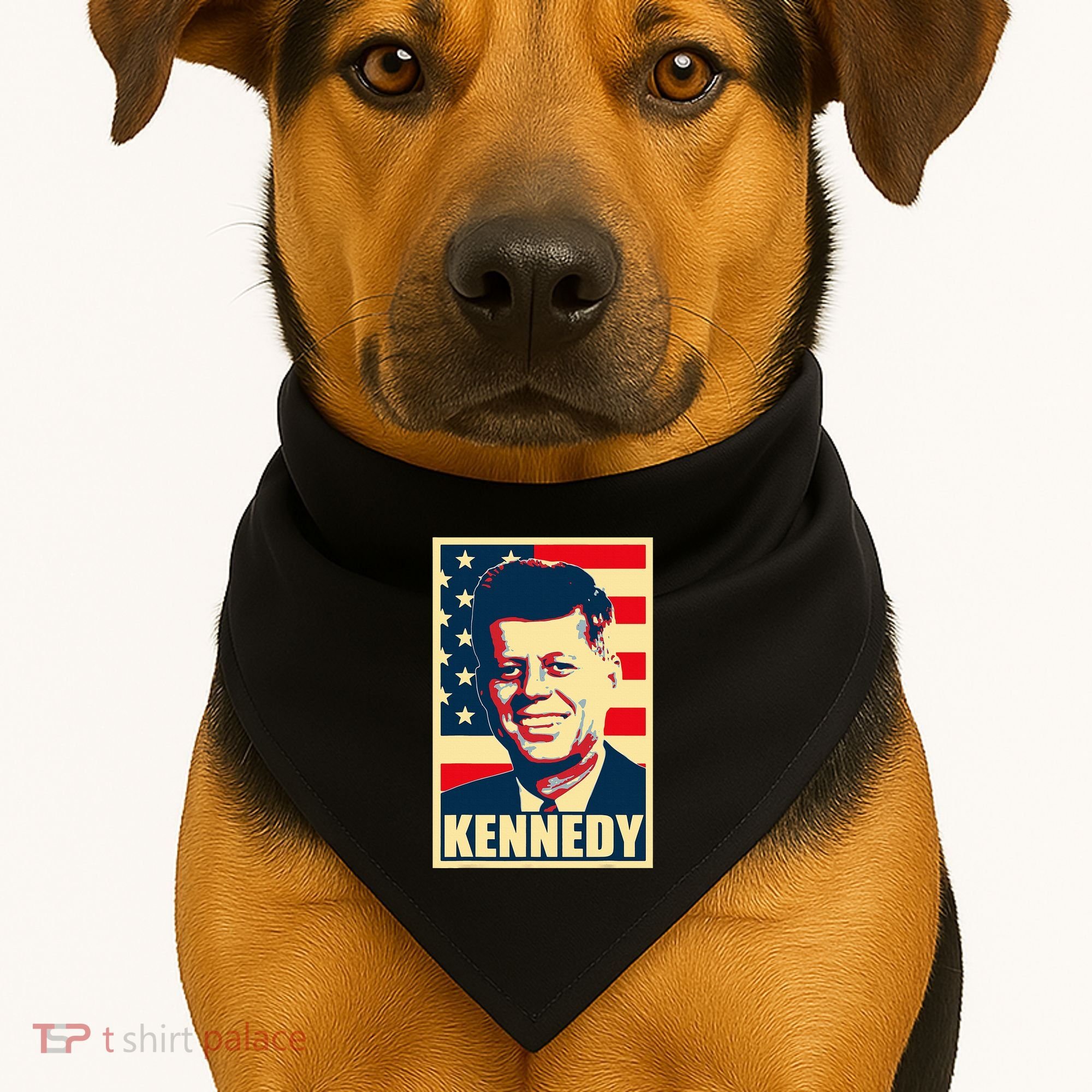 John F Kennedy American Propaganda Poster USA-Made Doggie Bandana