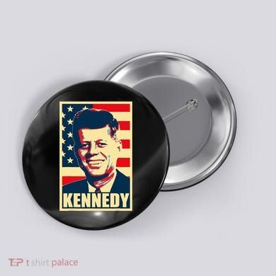 John F Kennedy American Propaganda Poster Button