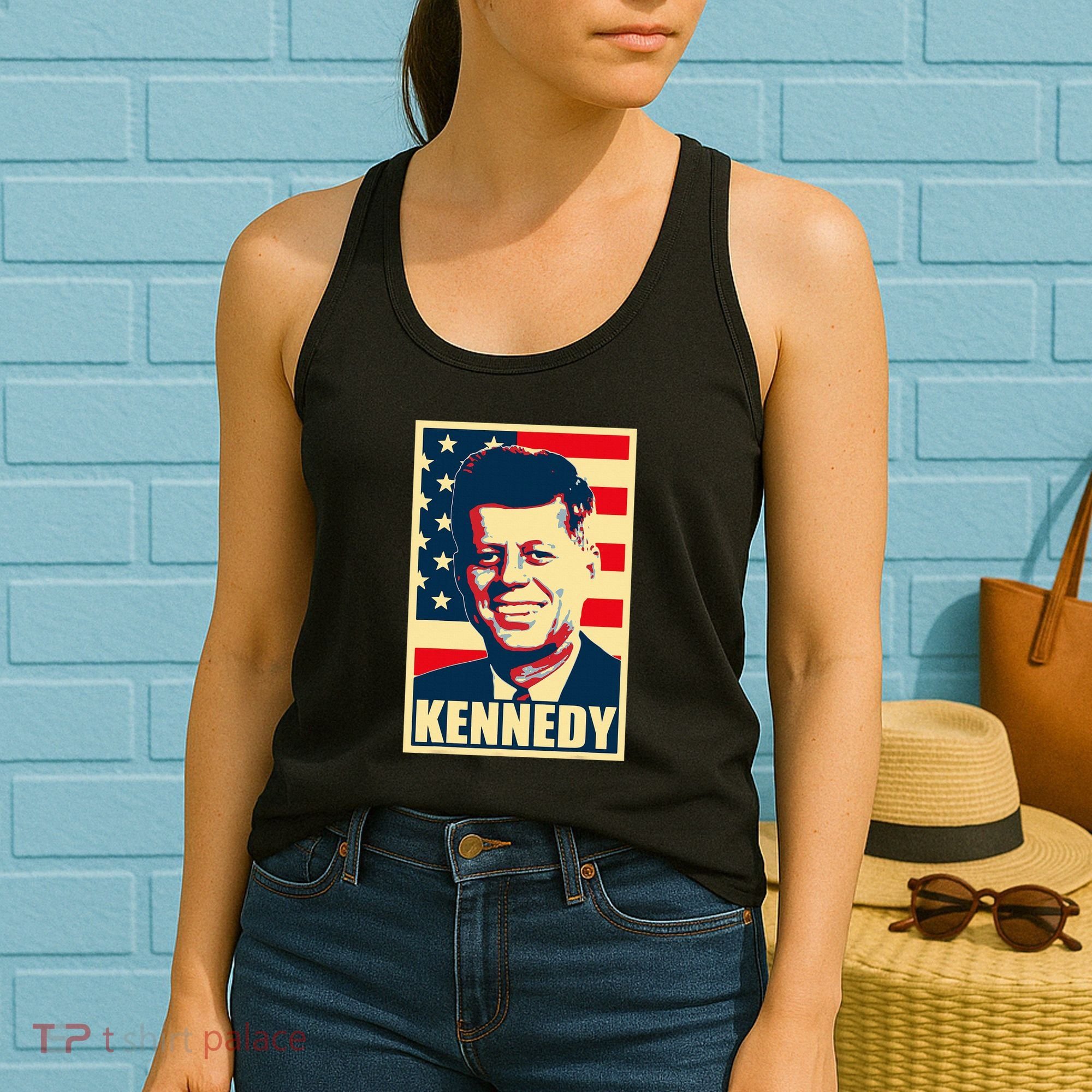 John F Kennedy American Propaganda Poster Women's Tank Top