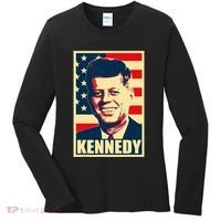 John F Kennedy American Propaganda Poster Women's Long Sleeve Shirt thumb 0
