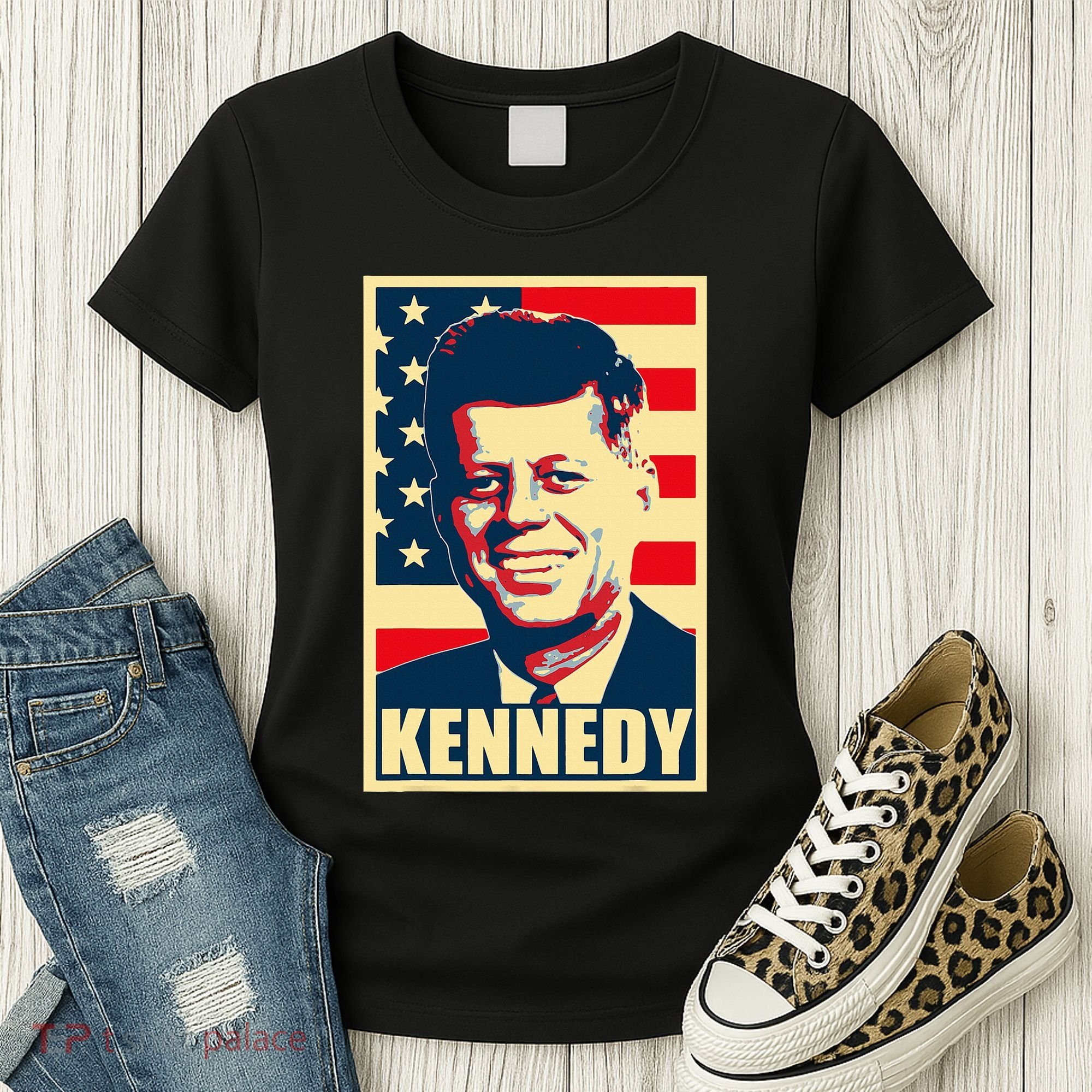 John F Kennedy American Propaganda Poster Women's T-Shirt