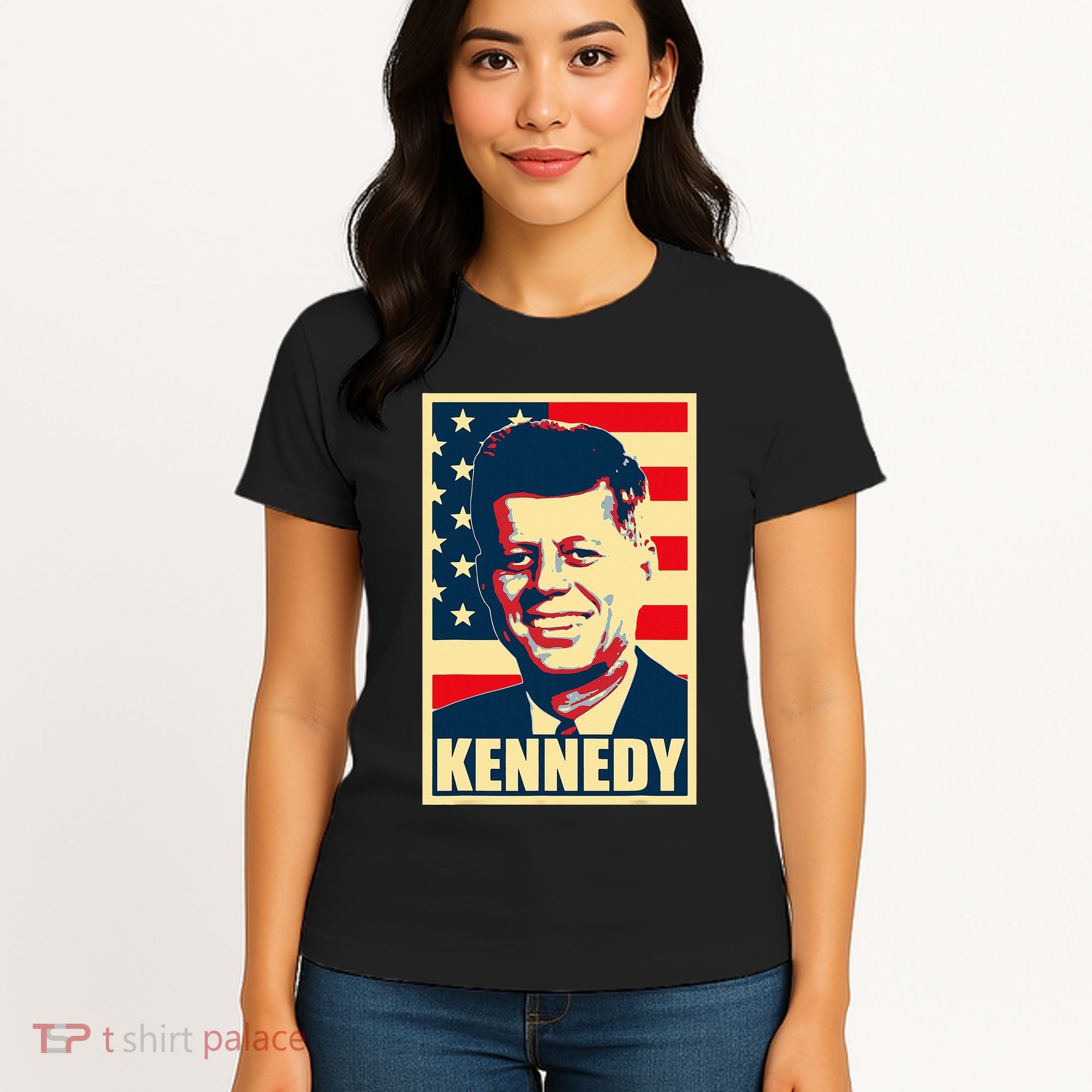 John F Kennedy American Propaganda Poster Women's T-Shirt