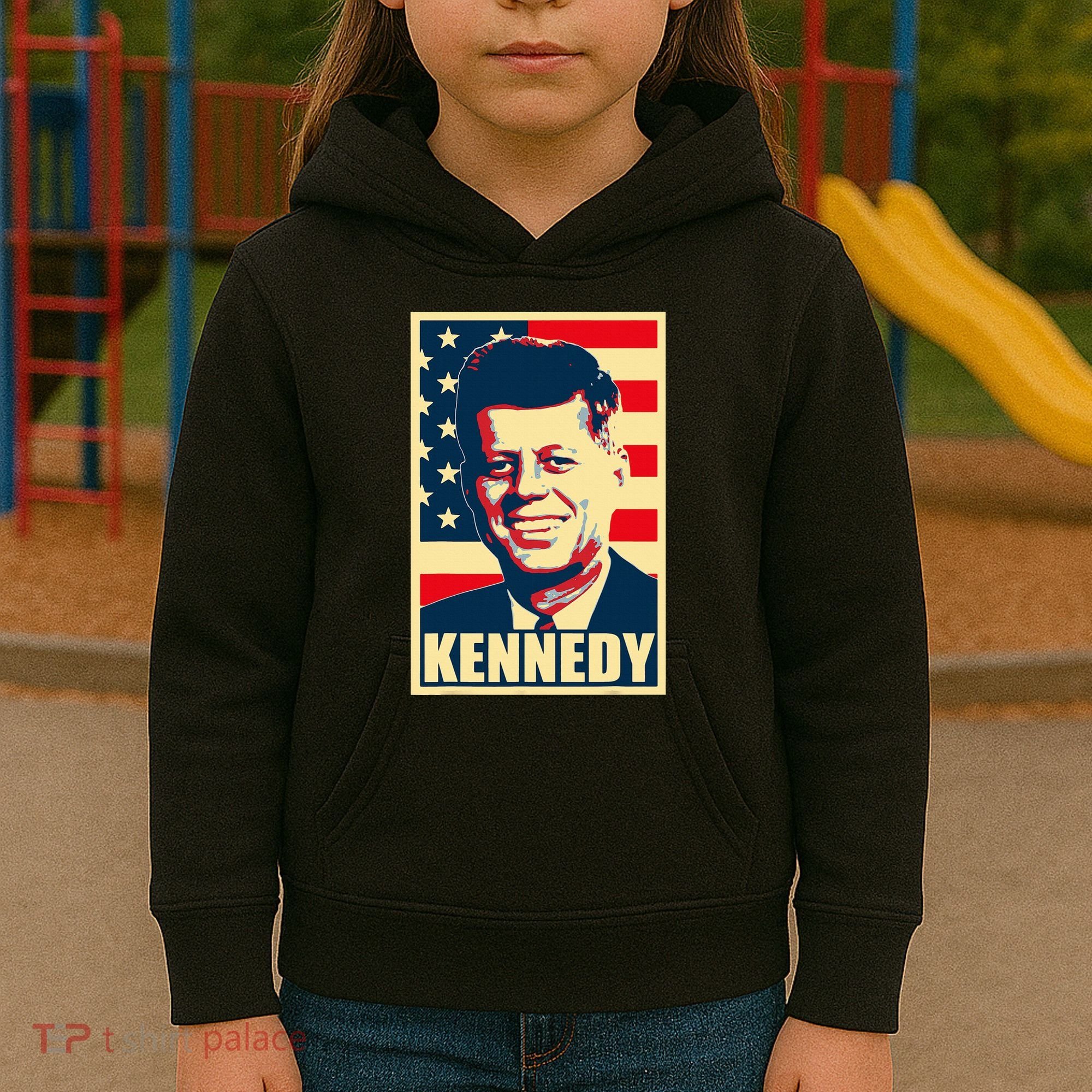 John F Kennedy American Propaganda Poster Kids Hoodie