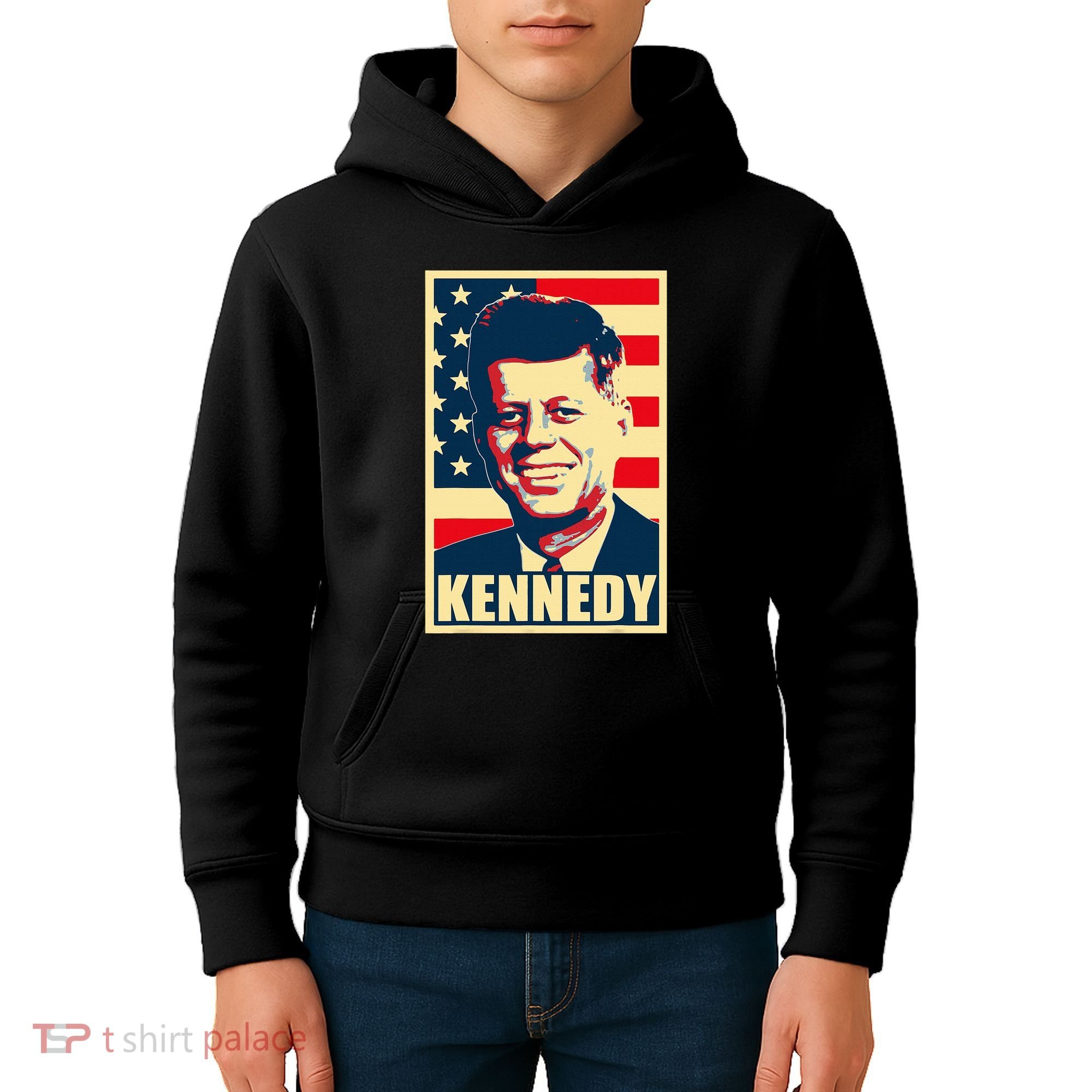 John F Kennedy American Propaganda Poster Kids Hoodie